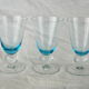 Set of 3 wine glass of the 70s with blue manure