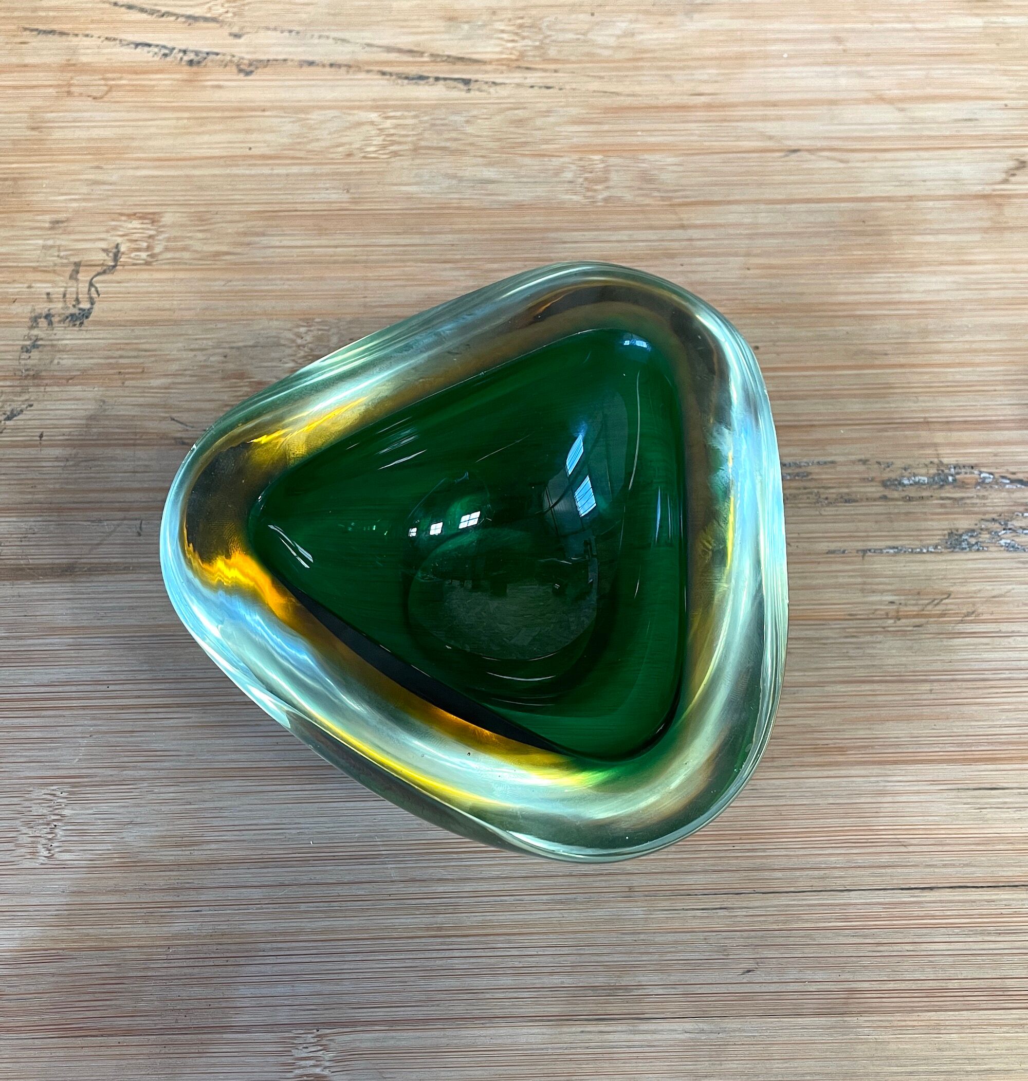 Cendrier Sommerso en verre de Murano en forme de diamant de Flavio Poli pour Seguso