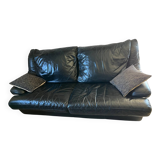 Black leather sofa