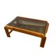 Pine coffee table with smoked glass top, 1970s/80s.