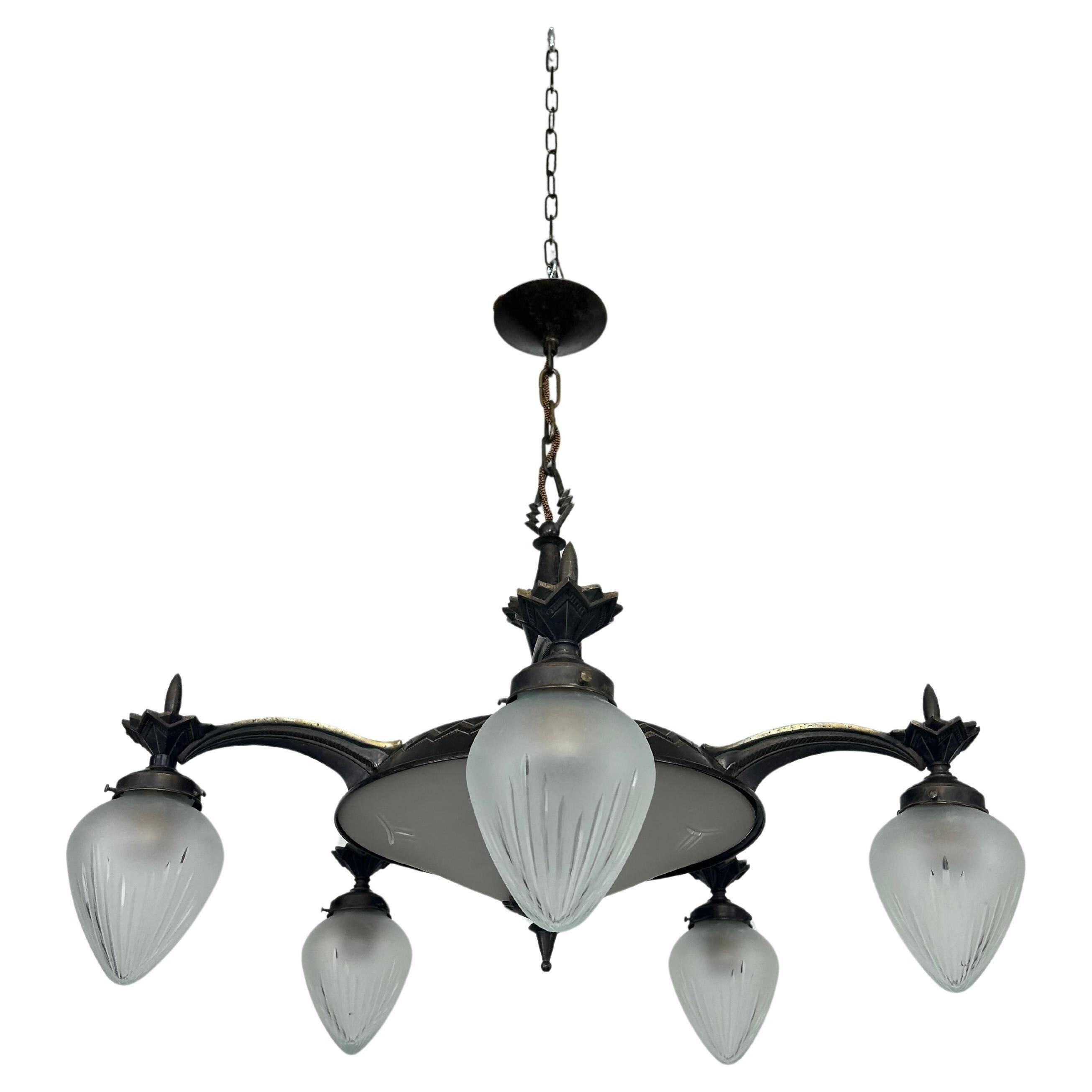 Rare cubist bronze lustre