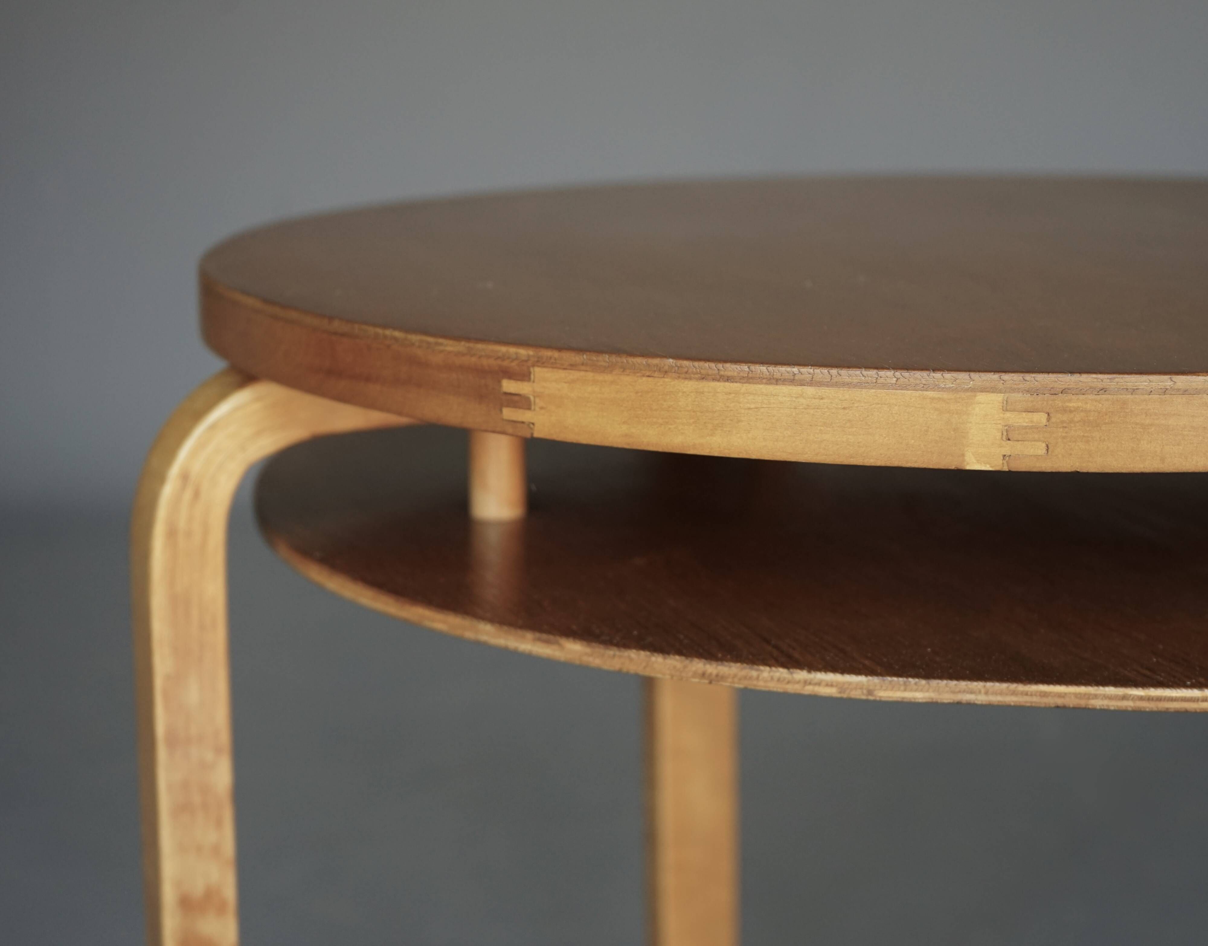 Alvar Aalto Model 70 two-tier Side Table in birch wood. Finland 1940s