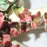 Old ceramic bouquet maker from the 1930s - Vintage Victorian French Majolica