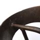 Imposing brutalist wrought iron candlestick "spear", signed, 1950s.