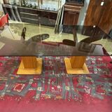 Large rattan table by Maurizio Mariani