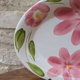 Oval serving dish with hand-painted pink flowers in San Marciano ceramic.