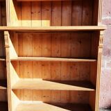 Pine bookcase (251 x 49 x height 288 cm)