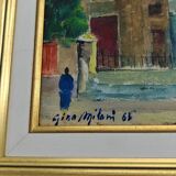 Oil on canvas by Gino Milani "view of the Basilica of the Sacred Heart in Montmartre"