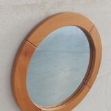 Round elm mirror, 80's