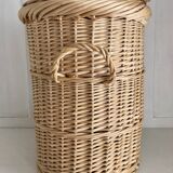 Wicker basket, waste paper basket with lid