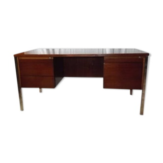 Desk rosewood chrome ordo france vintage 1970