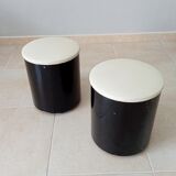 Pair of vintage pouf 60/70s
