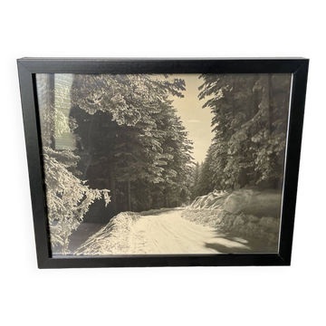 Photographie ancienne paysage enneigé