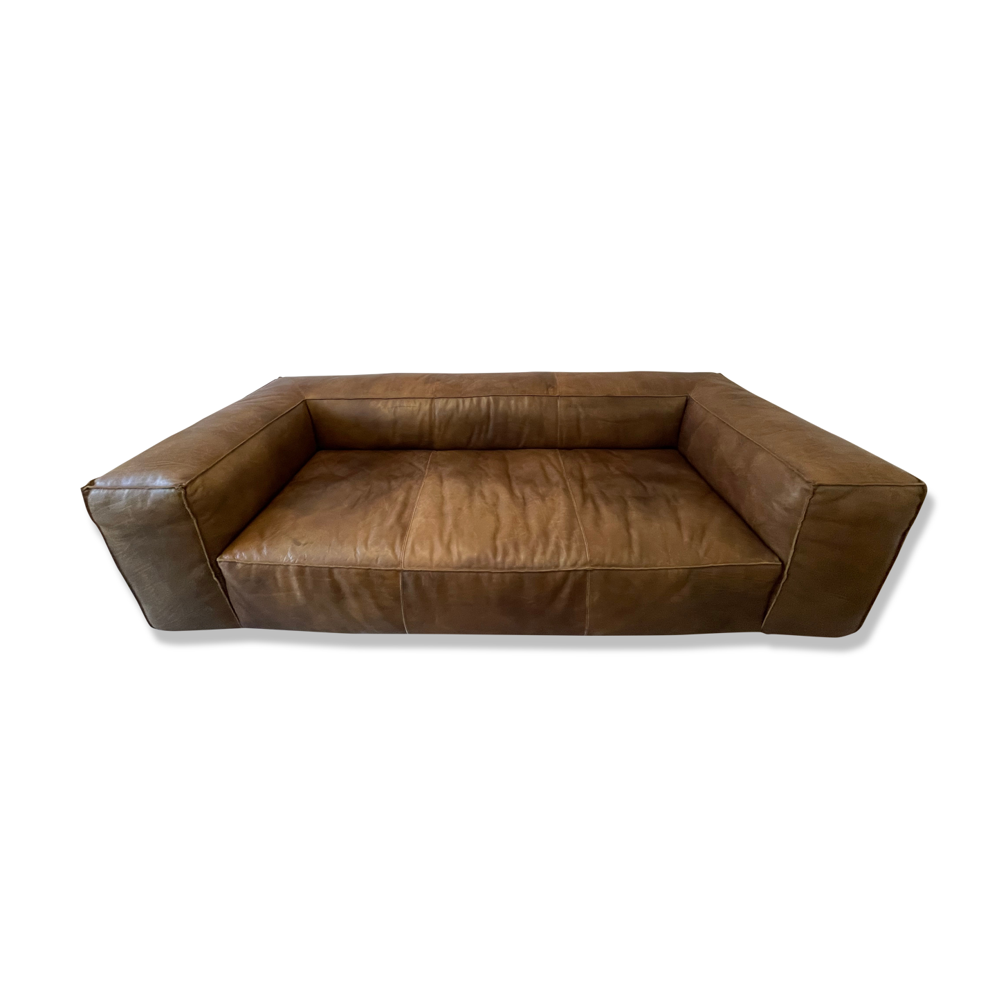 Scruffy 3-seater leather sofa, the Red Cedar