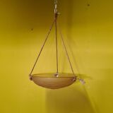 French Art Deco Rosé Glass Bowl Lamp signed by Sonover, from the 1920/30s.