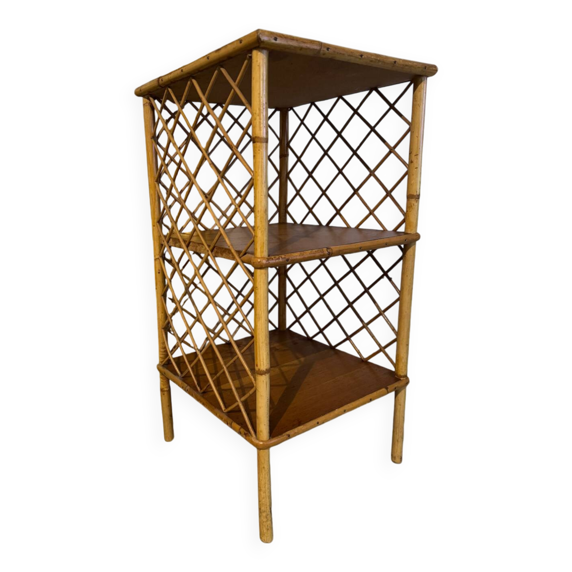 Shelf, rattan bedside table