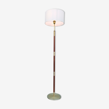 Scandinavian design floor lamp teak and brass