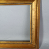 Frame inverted edges and beaded gilded wood 46x36 foliage 35x26 cm SB