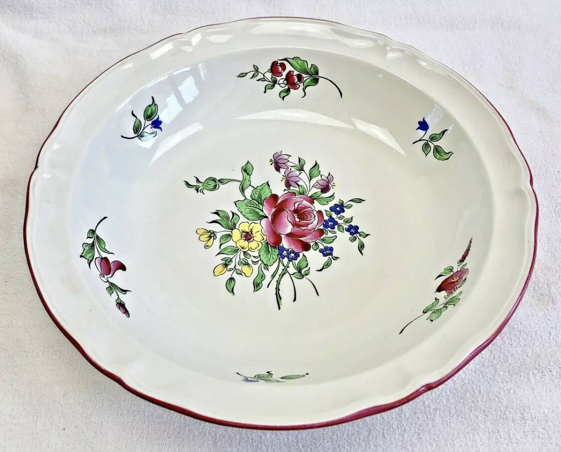 OLD ROUND HOLLOW DISH 26.5 CM SALAD BOWL LUNEVILLE REVERBERE