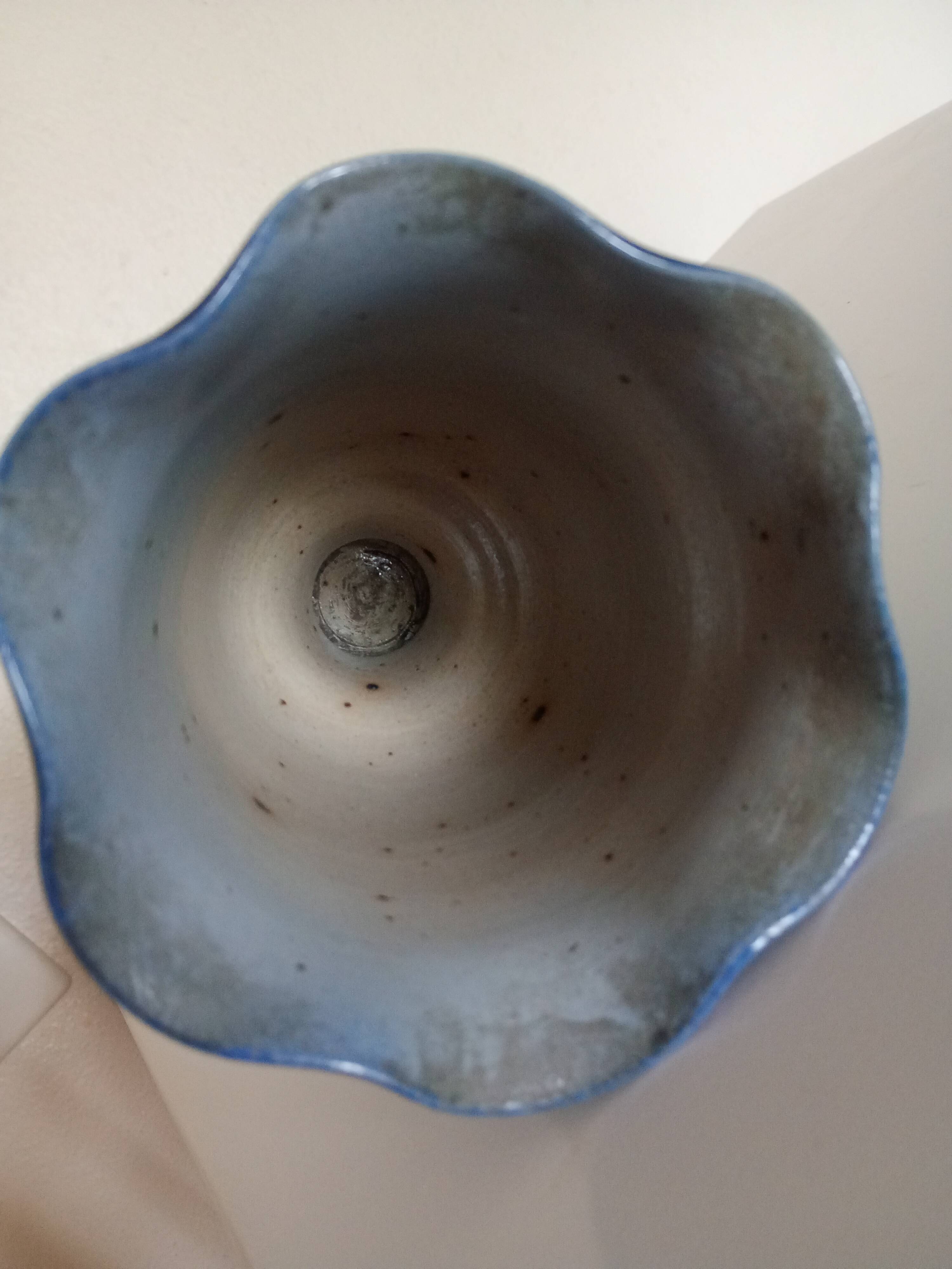 Betschdorf Schmitter Alsace stoneware, cobalt - Corolla vase with flowers