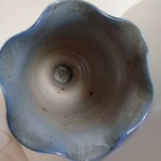Betschdorf Schmitter grès d'Alsace, cobalt  - Vase corolle aux fleurs