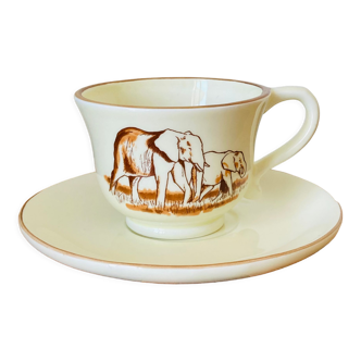 Tasse et soucoupe éléphants