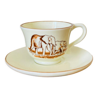 Elephant cup and saucer
