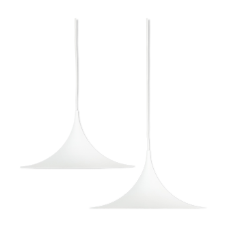 Pair of Danish vintage pendant lamps Semi by Bonderup&Thorup, 1968