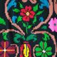 Romanian handwoven wool carpet with floral design, 155x200cm