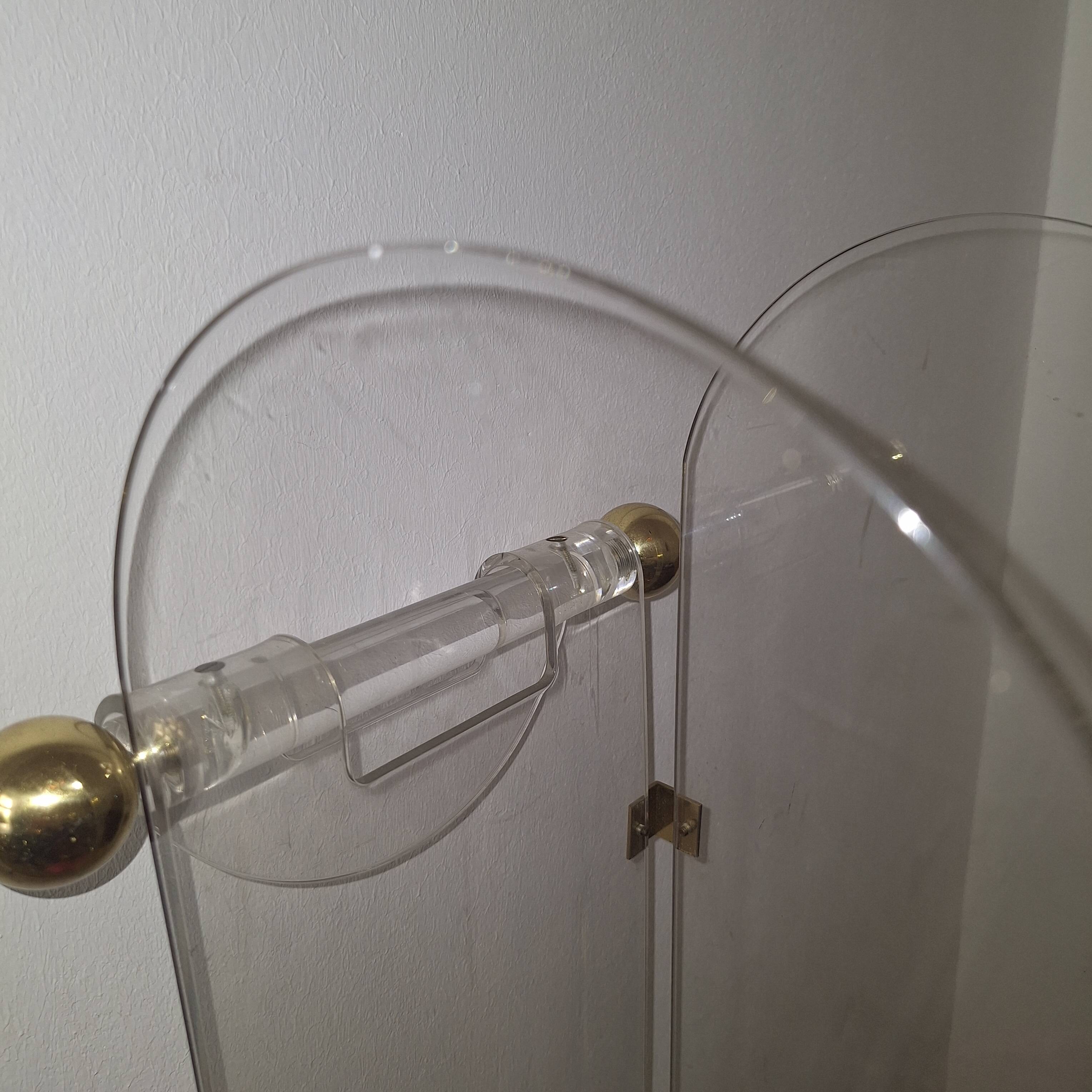 Fontana Arte inspired lucite / acrylic and brass umbrella stand, 1970s