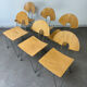 6 Mikado chairs 1800, stackable, design by Walter Leeman for Kusck&co.