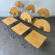 6 Mikado chairs 1800, stackable, design by Walter Leeman for Kusck&co.