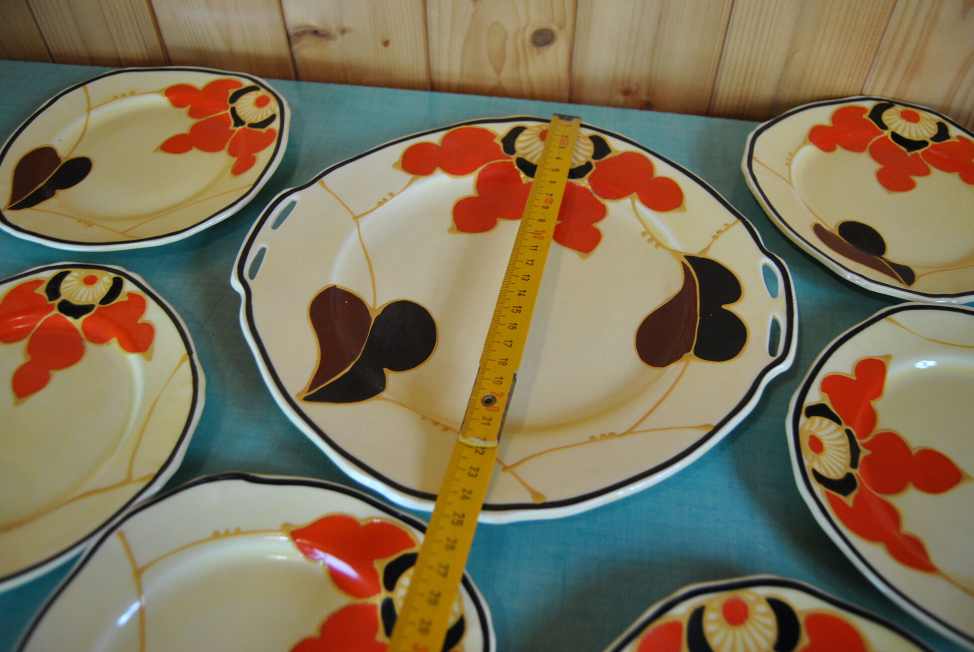 Hand-painted cake set 1960s/70s