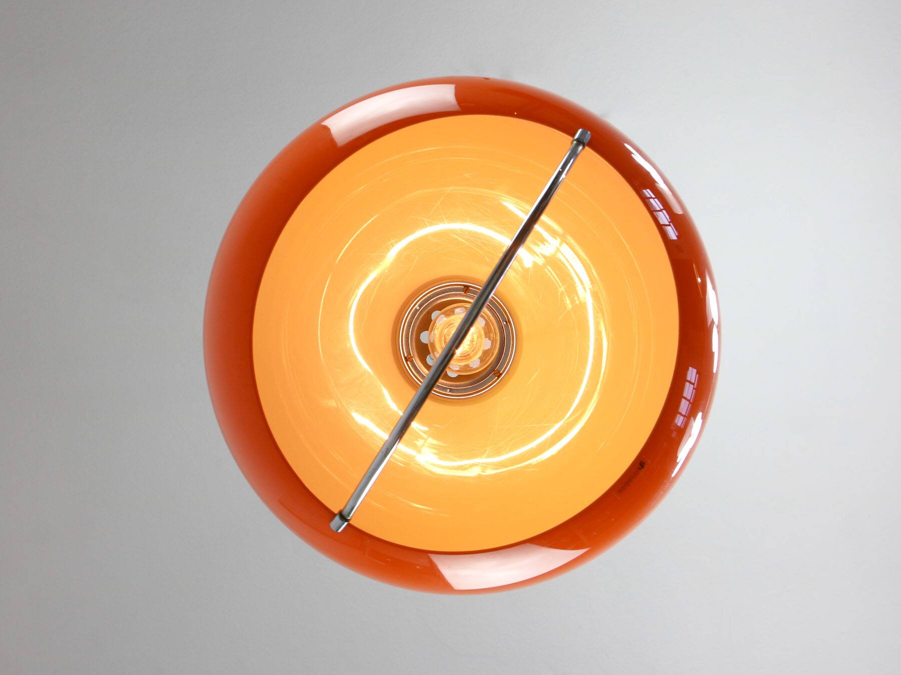 Space Age Orange Jolly Pendant Lamp from Guzzini, 1960s