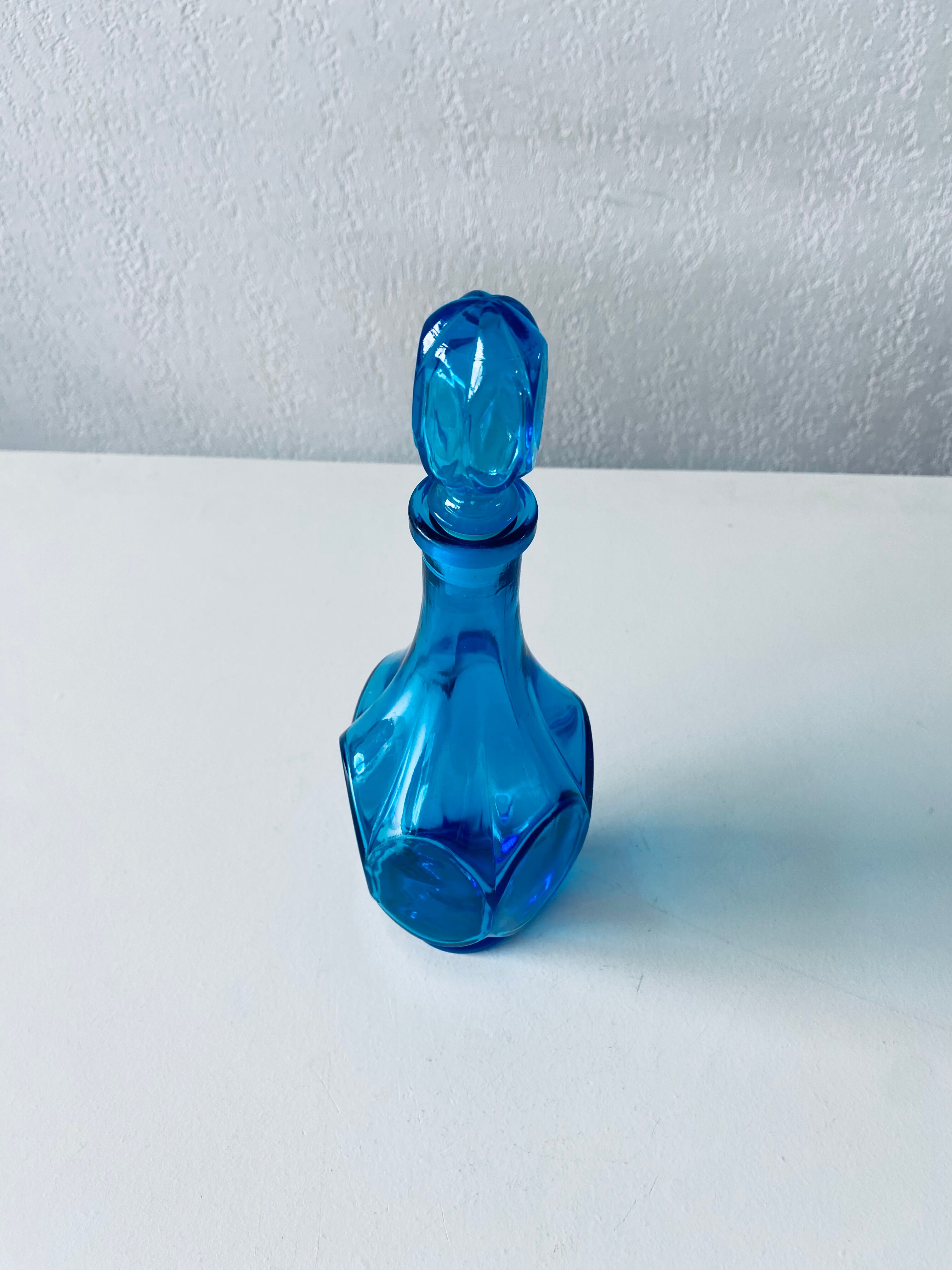 Blue glass decanter