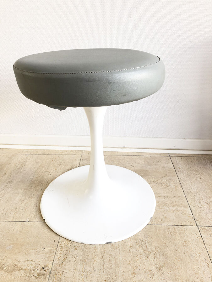 Vintage gray tulip stool 1970s