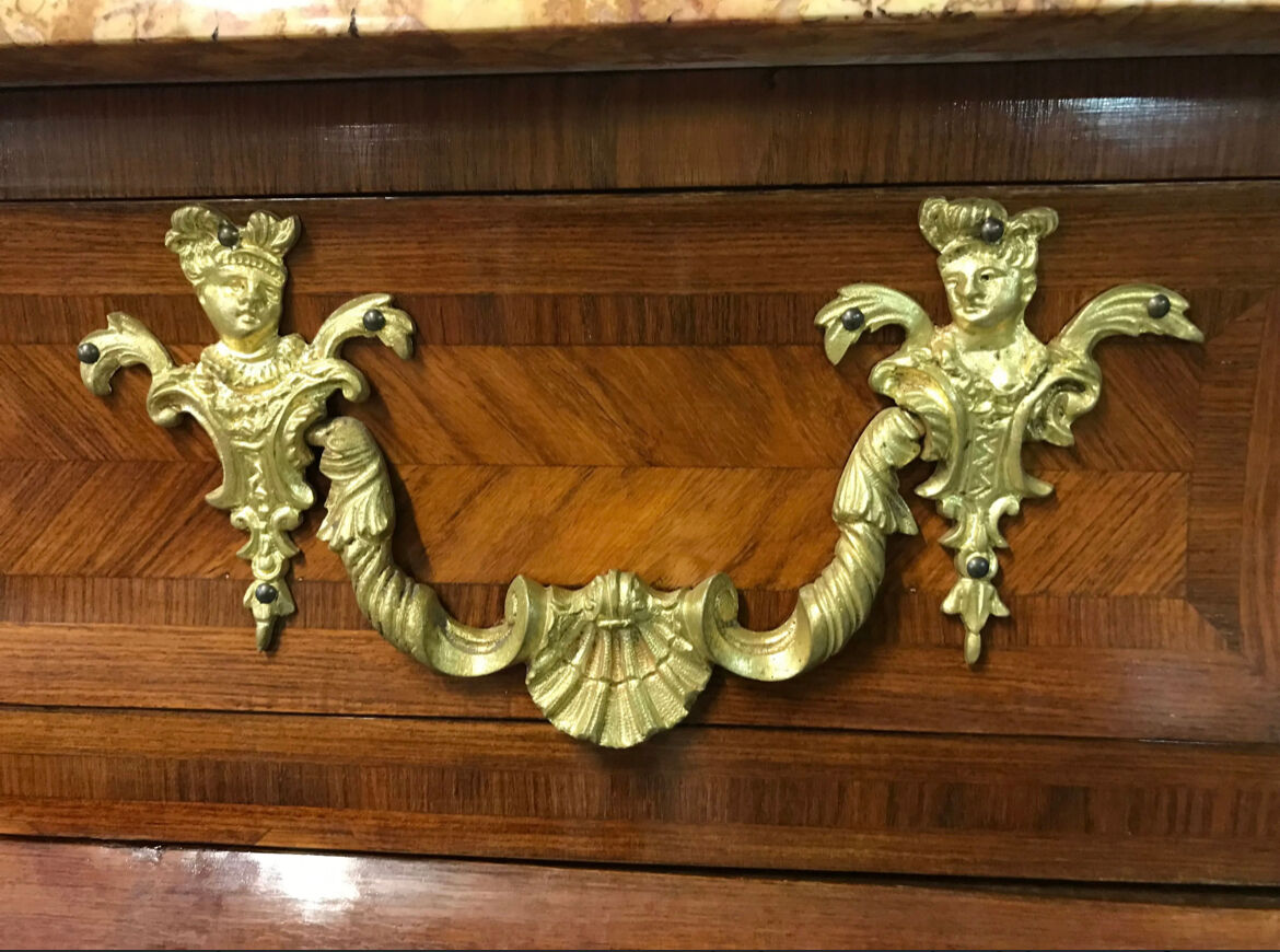Curved secretary in Louis XV style