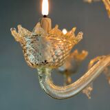 Venetian chandelier in gilded Murano glass, 6 light arms circa 1940