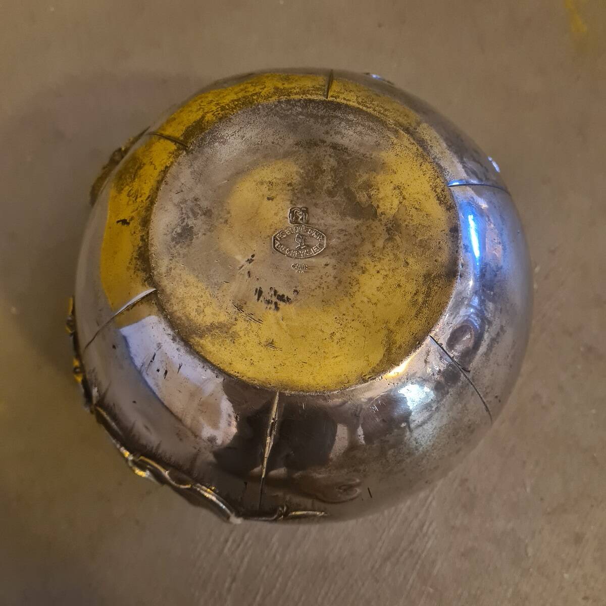 French Art Deco Pewter Vase By Lucien Houzeaux, 1920s