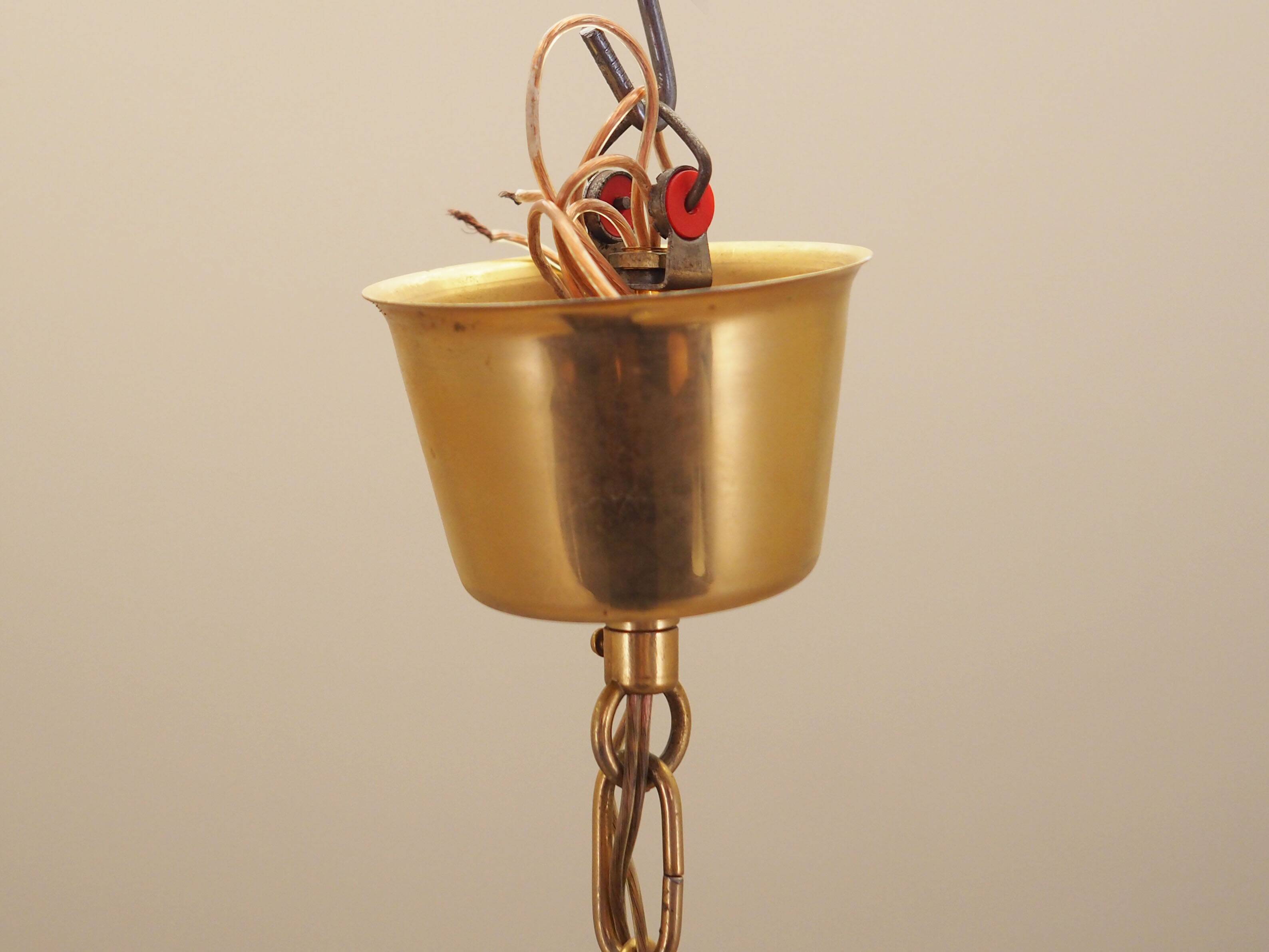 Brass chandelier, Danish design, 1970s, produced in Denmark