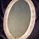 Erco large melted ice acrylic illuminated oval wall mirror, 1970s