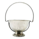 Sucrier Art Déco, en laiton argenté, Pologne, années 1920