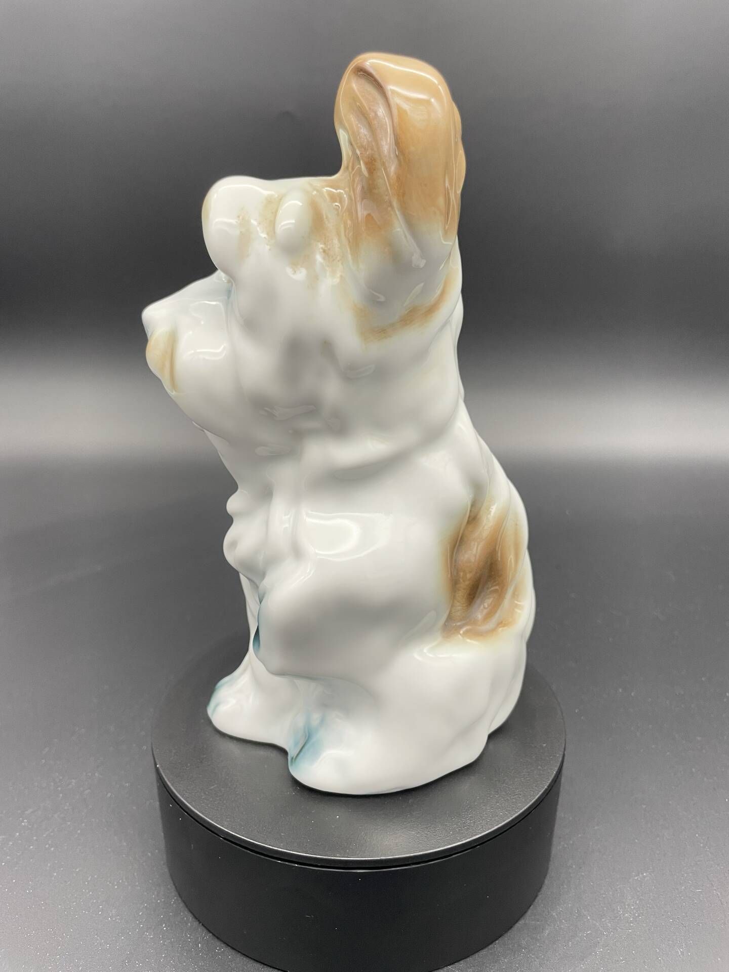 Vintage porcelain dog sculpture IRIS – Romania, 1960s–80s