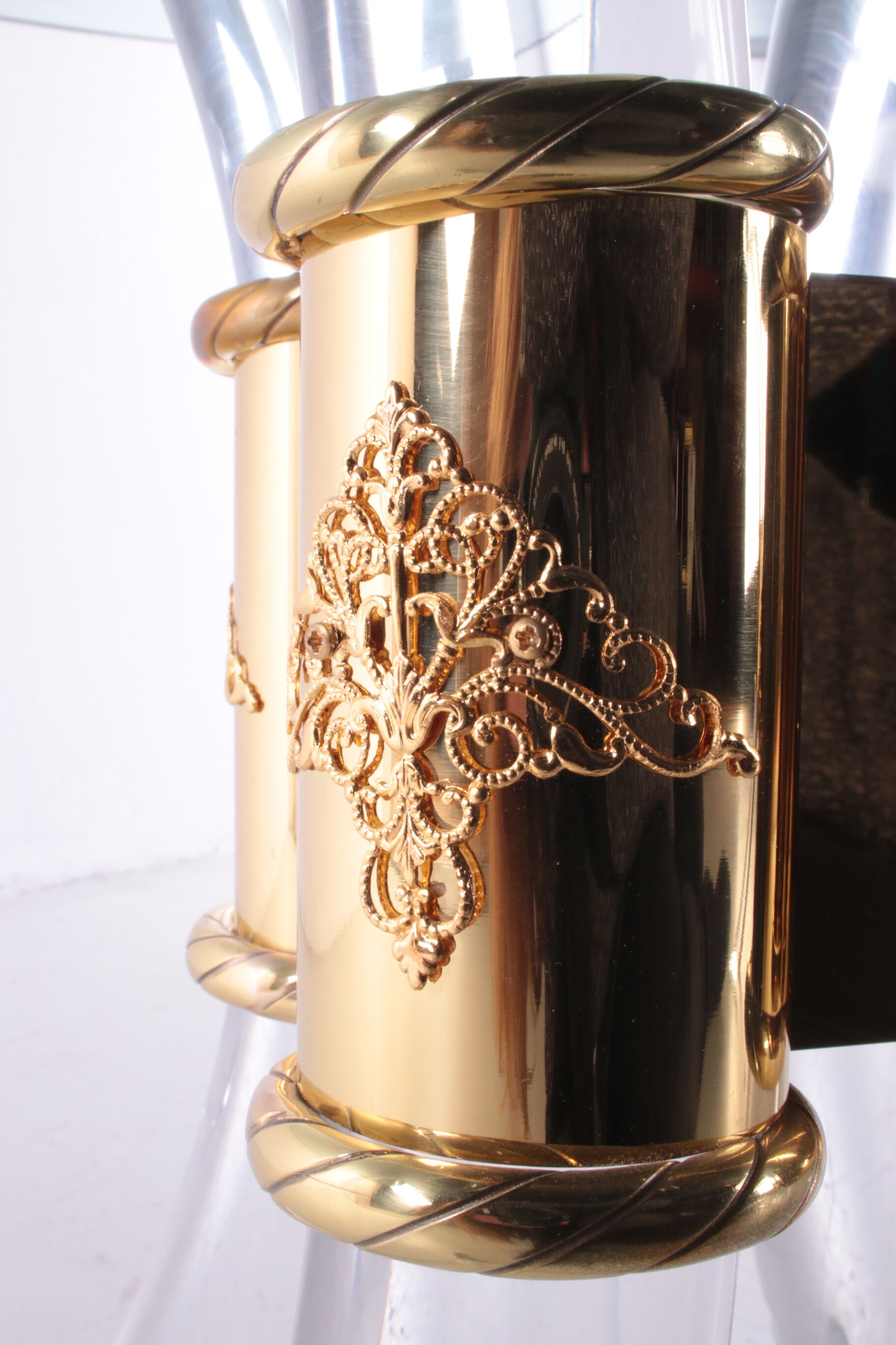 Hollywood regency coffee table with plexiglas side table, 1970 italy