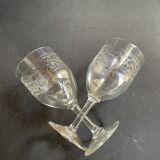 6 Large glasses 1/2 guilloché crystal – Art Nouveau