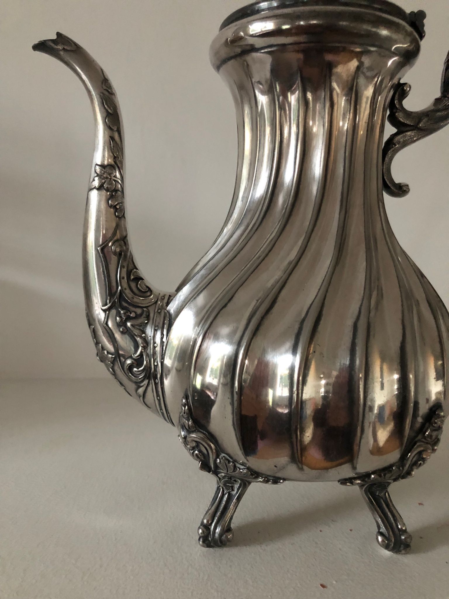Silver-plated coffee pot and sugar bowl