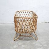 Vintage rattan cradle