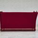 1970s, Danish drop arm "Spanish" sofa, original condition, cherry red furniture velour.