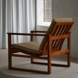 Børge Mogensen, a pair of BM2256 lounge chairs in oak and jute, Denmark, 1960s.