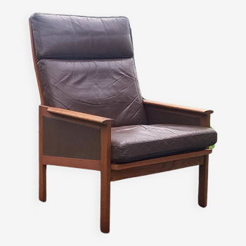 Leather Lounge Chair By Illum Wikkelsø For Eilersen, 1960s